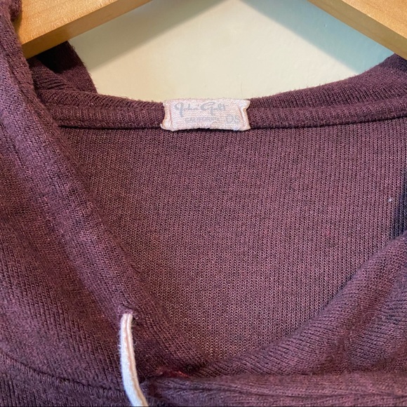 Brandy Melville Woven Burgundy Maroon Hoodie Pullover One Size M - Picture 5 of 5